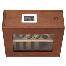Load image into Gallery viewer, XIFEI humidor Cigar Display Box,Glass Window Handcrafted,Top Cover Digital Hygrometer, Dedicated humidifier-Holds 12-25 Cigars
