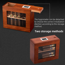 Load image into Gallery viewer, XIFEI humidor Cigar Display Box,Glass Window Handcrafted,Top Cover Digital Hygrometer, Dedicated humidifier-Holds 12-25 Cigars
