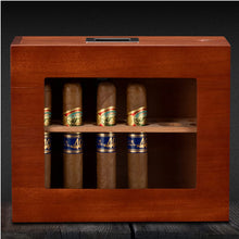Load image into Gallery viewer, XIFEI humidor Cigar Display Box,Glass Window Handcrafted,Top Cover Digital Hygrometer, Dedicated humidifier-Holds 12-25 Cigars
