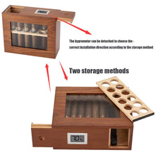 Load image into Gallery viewer, XIFEI humidor Cigar Display Box,Glass Window Handcrafted,Top Cover Digital Hygrometer, Dedicated humidifier-Holds 12-25 Cigars
