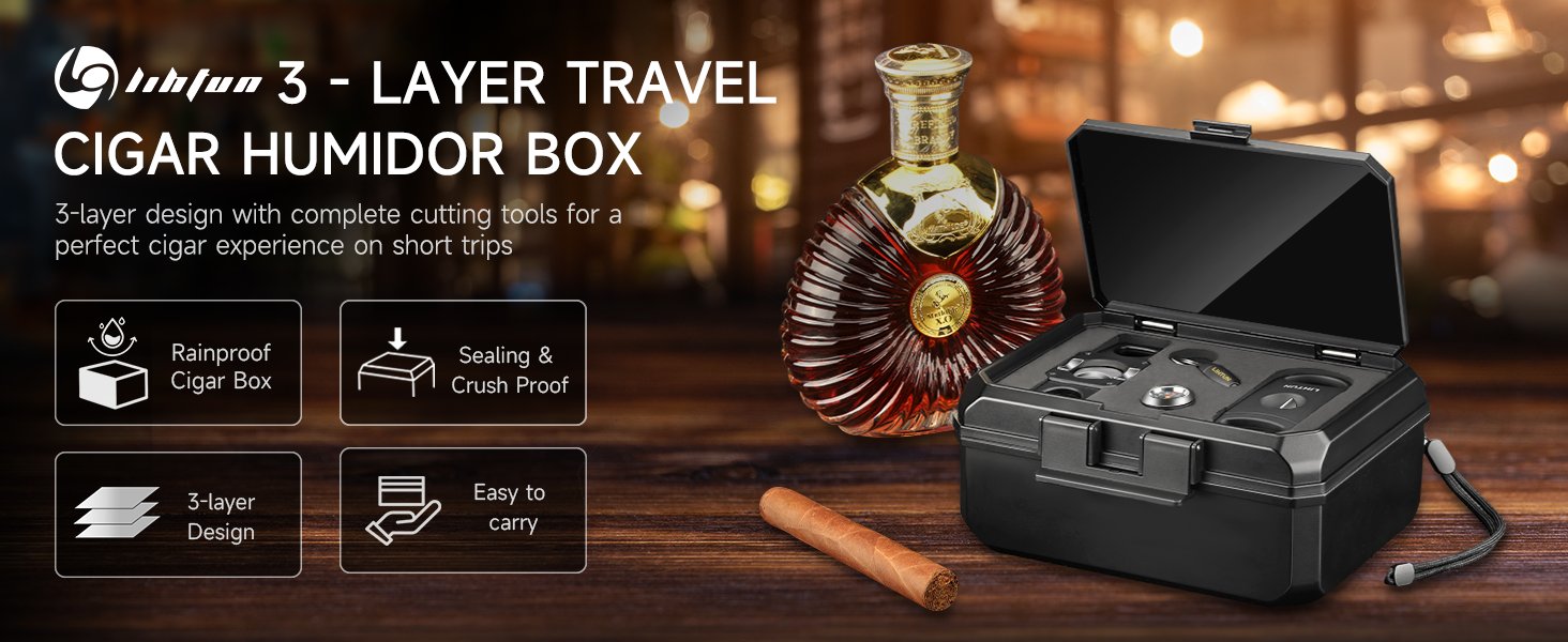 travel humidor case with cigar cutters