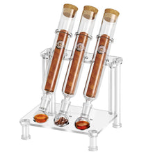 Load image into Gallery viewer, LIHTUN Cigar Flavoring Tube Set for 3 Cigars, Borosilicate Glass Tubes, Balls and Acrylic Stand, Portable Cigar Humidor Gift Set for Flavor Mellowing, Storage and Display
