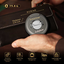 Load image into Gallery viewer, LIHTUN 2-in-1 Cigar Cutter, Gear Guillotine Cutter with Built in Cigar Holder, Stainless Steel Blades, Cuts Up to 60 Ring Gauge Cigars
